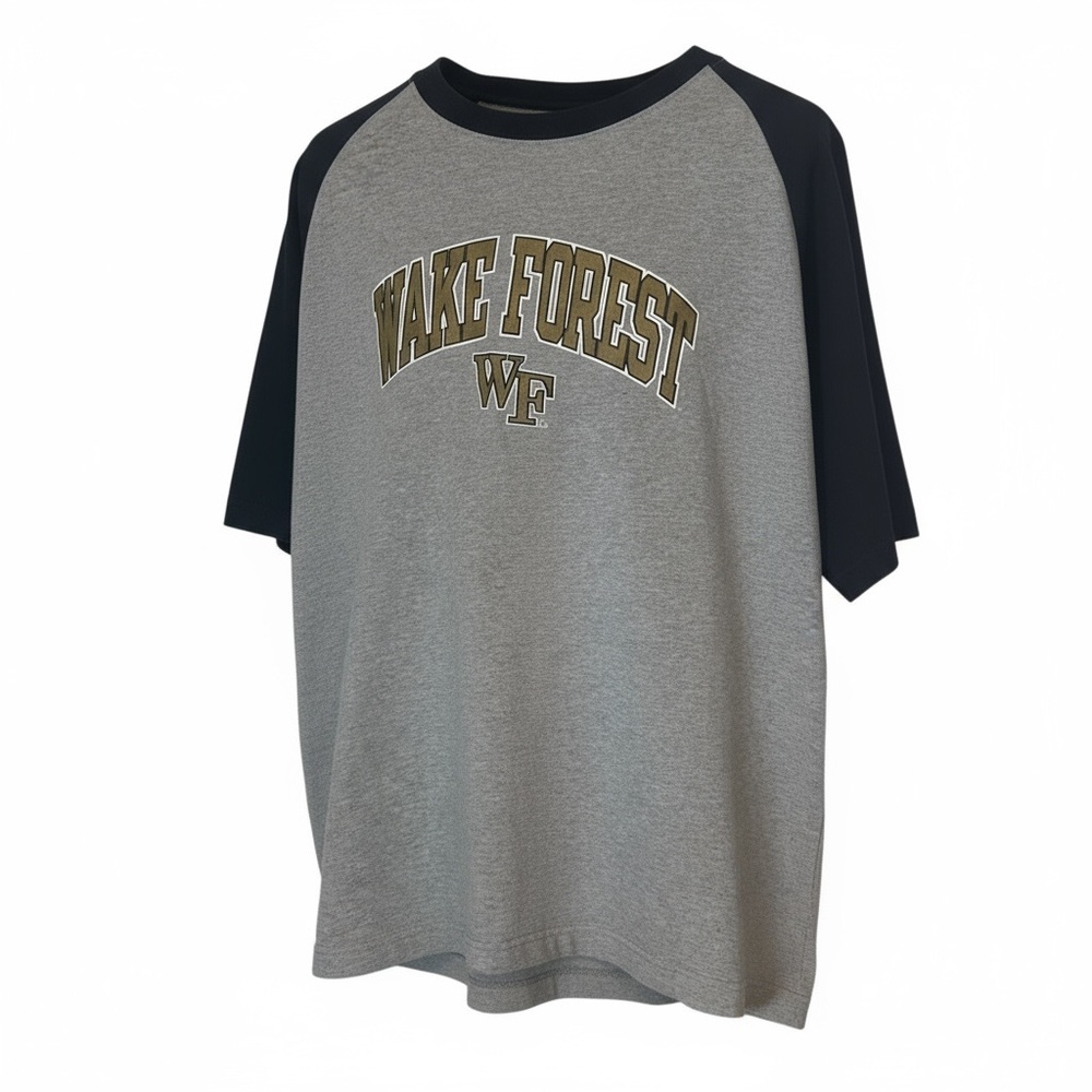 Wake Forest Gray and Black Raglan Sleeve T-Shirt, size XL